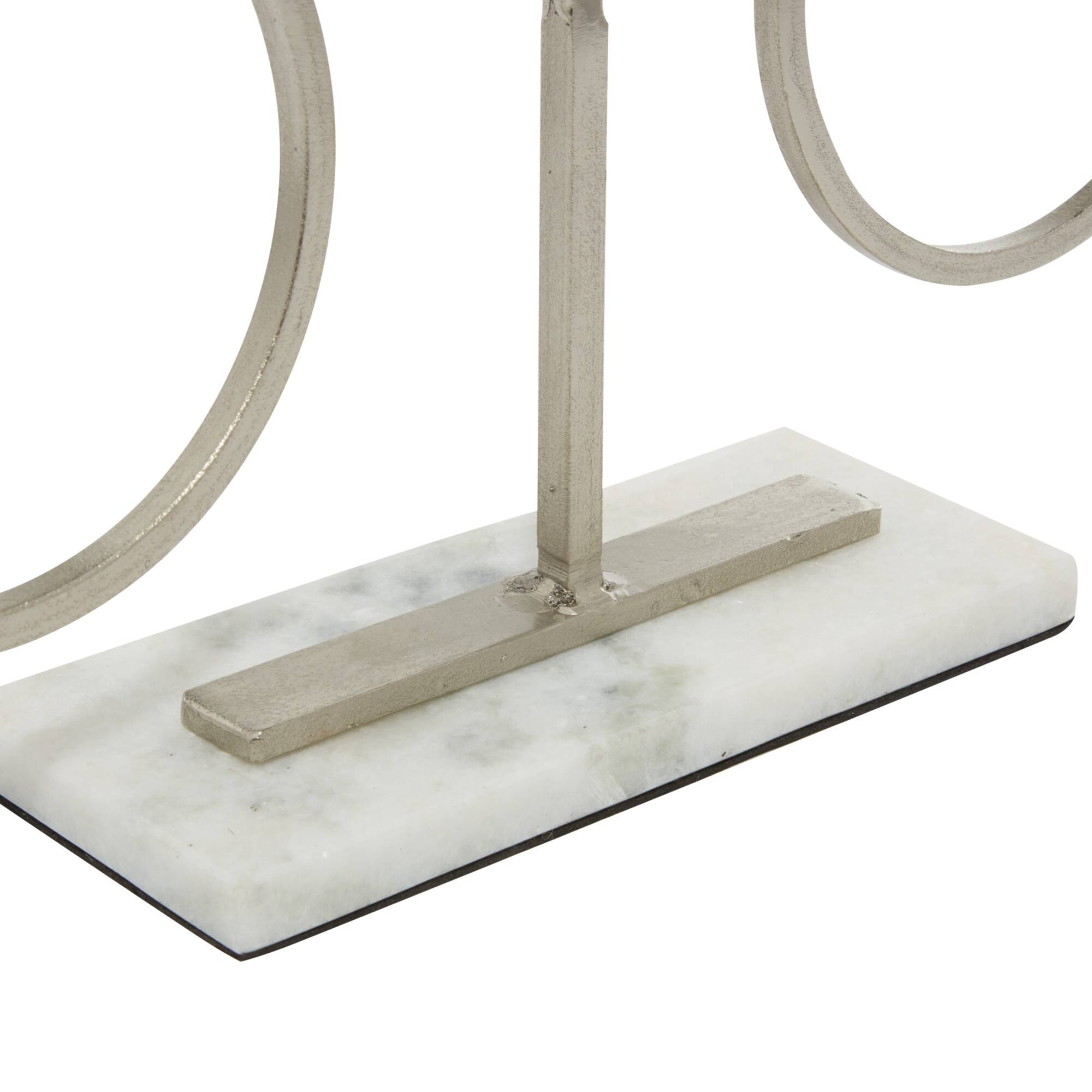 13" Silver Metal Contemporary Bicycle Sculpture